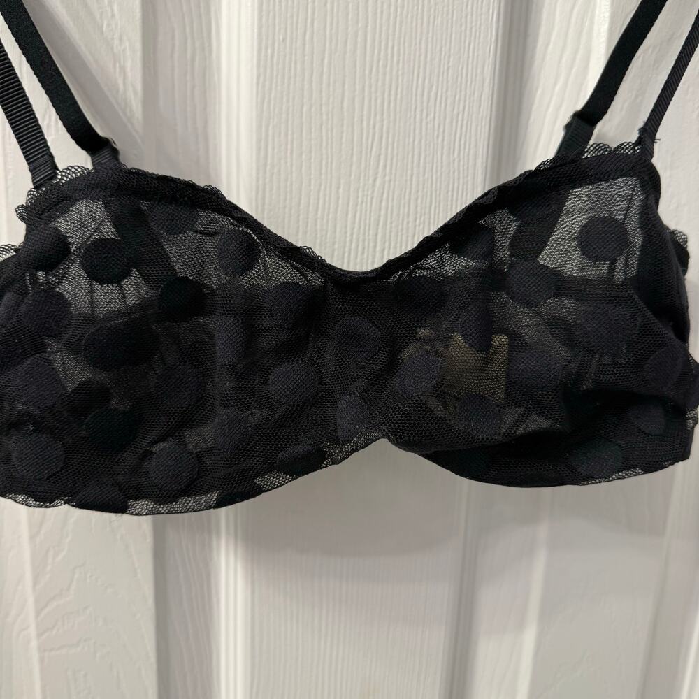 Aerie Intimates & Sleepwear Polka Dot Mesh Lace Removable Straps 32B NWT